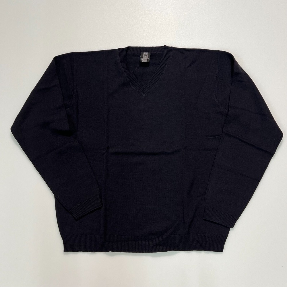 Nike Golf V-Neck Wool‎ Knit Sweater Long Sleeve Black Men's Size XL VTG NWT